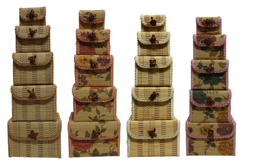 5pc bamboo storage box home - 5pc,