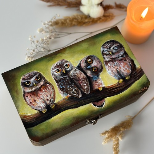 Owl hand painted - owl, hand-painted