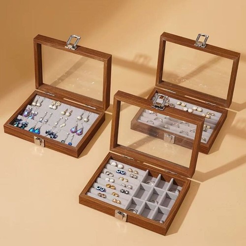 Wooden earing jewelry storage - wooden,