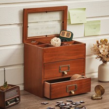 Wooden Jewellery Box 2 Drawers