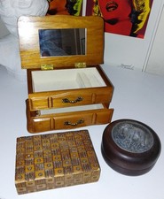 3 x Vintage Wooden Trinket /