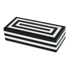 Black White Wooden Storage Box