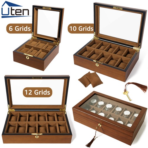 Grids wooden watch - wooden,